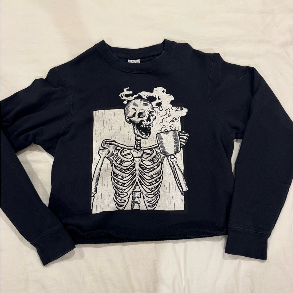 Black Skeleton Graphic Sweatshirt